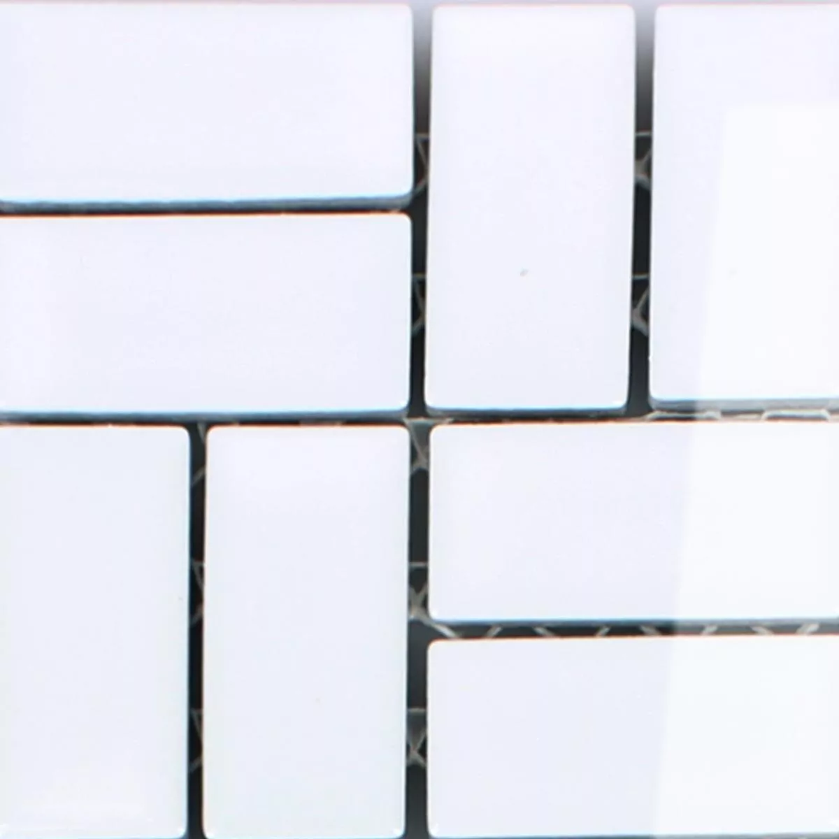 Muster von Mosaikfliesen Keramik Cristianos Weiss Glänzend