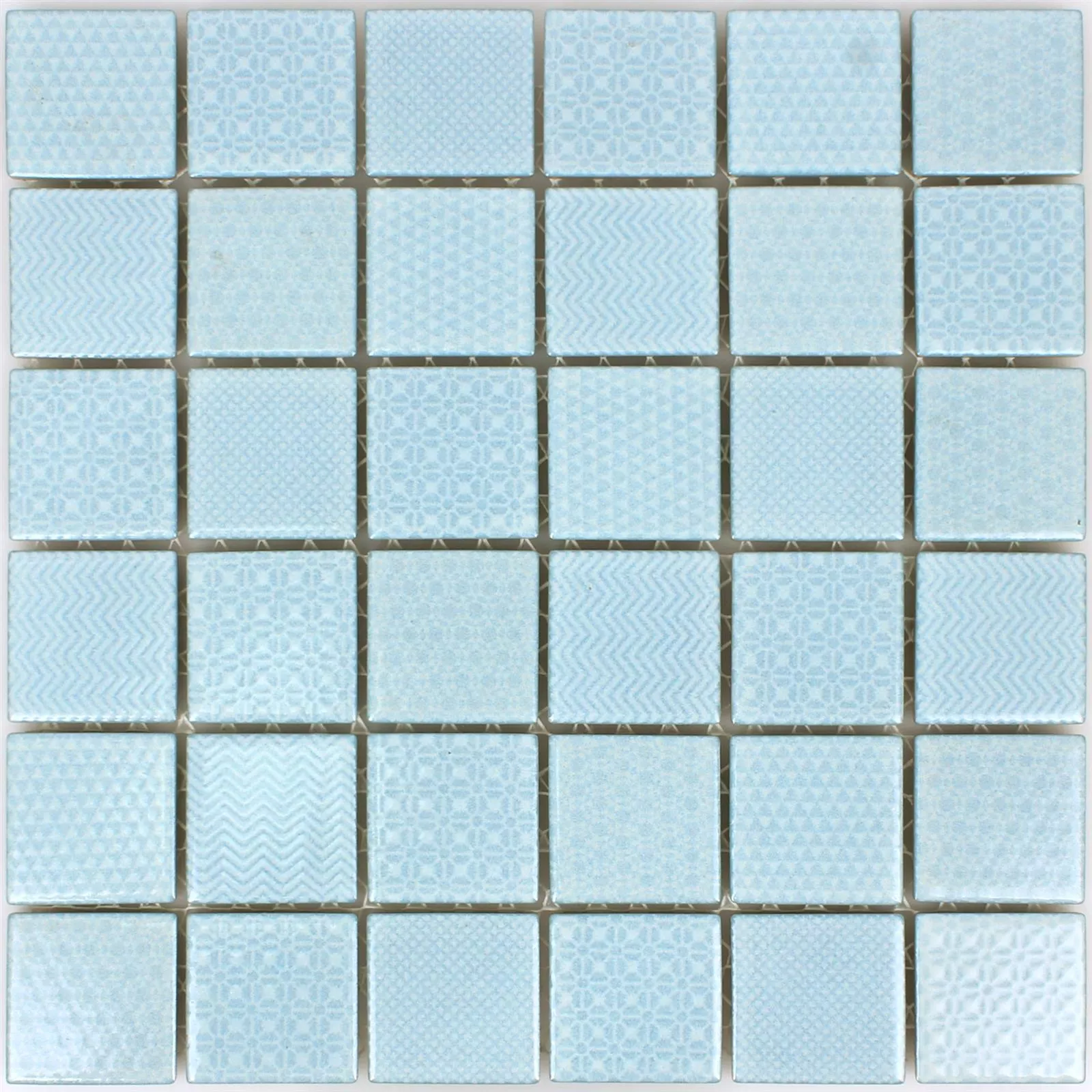 Muster von Mosaikfliesen Keramik Sapporo Hellblau