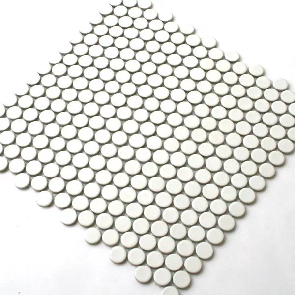 Muster von Mosaikfliesen Keramik Drop Weiss Uni
