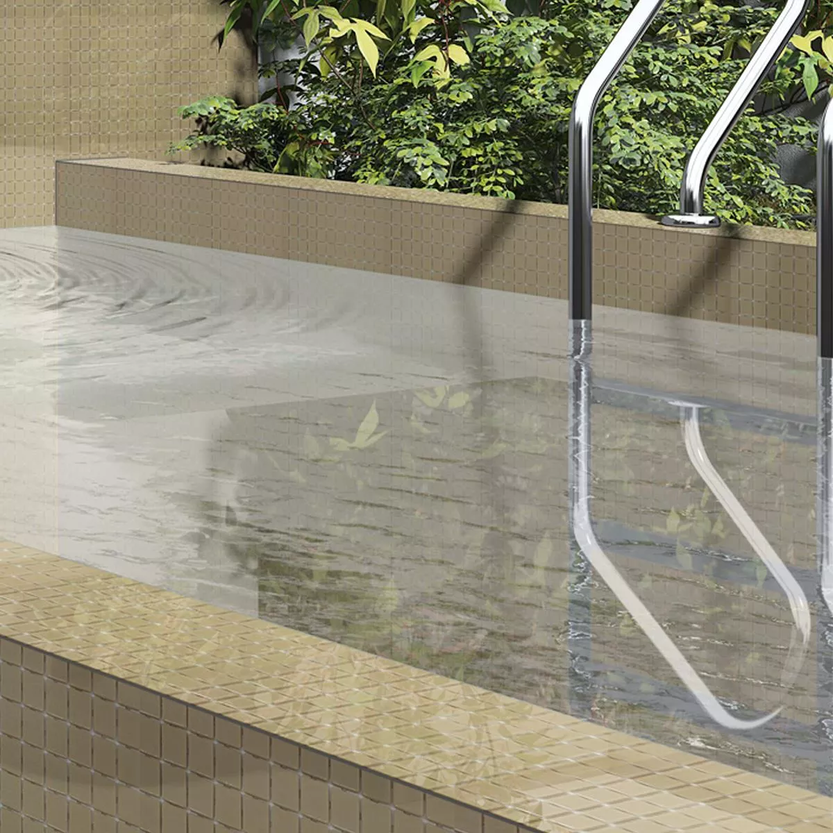 Glas Schwimmbad Pool Mosaik Venetia Beige