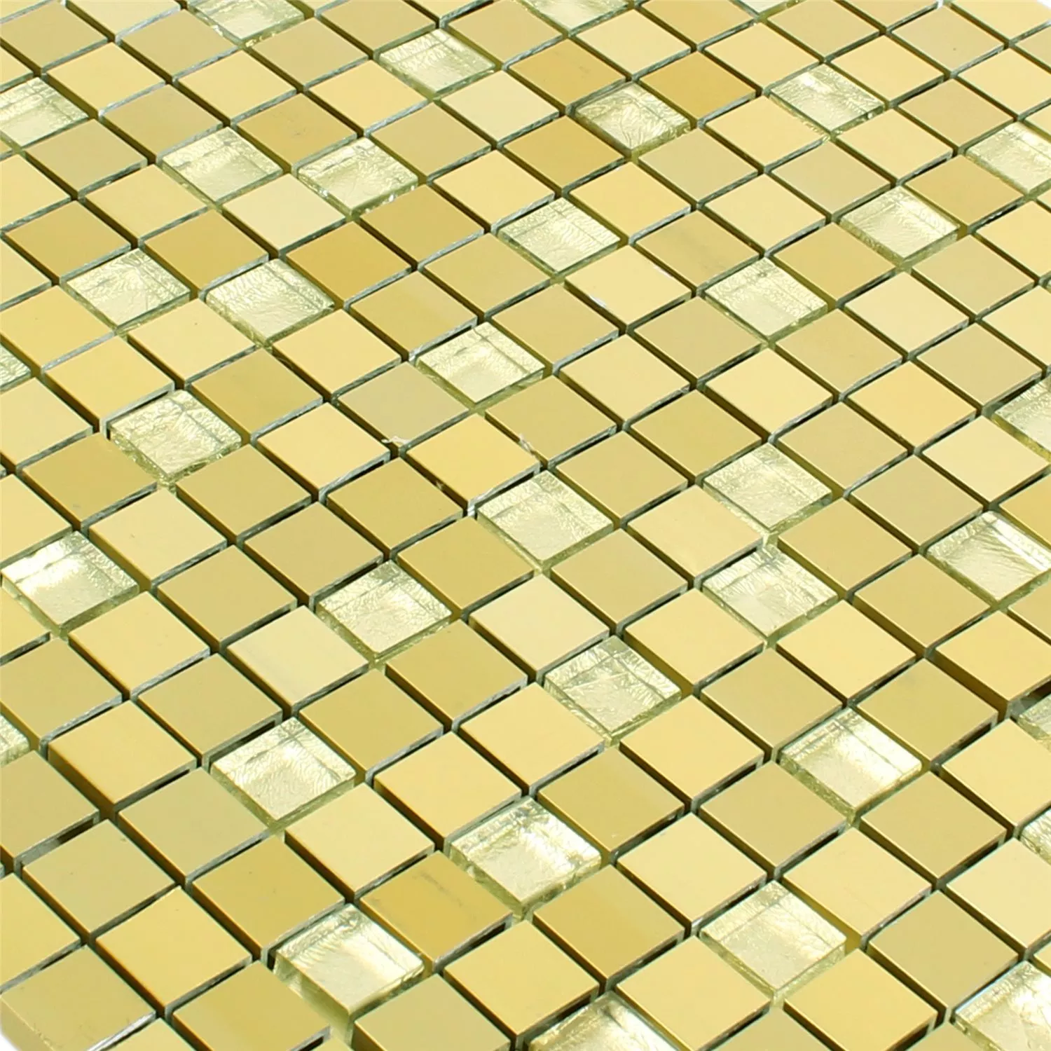 Mosaikfliesen Lissabon Aluminium Glas Mix Gold