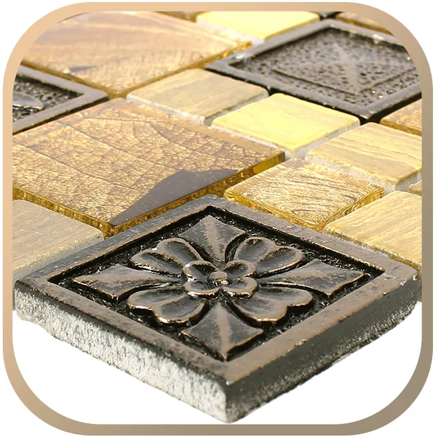 Muster von Marmor Naturstein Mosaik Fliesen Tuscania Brick Beige