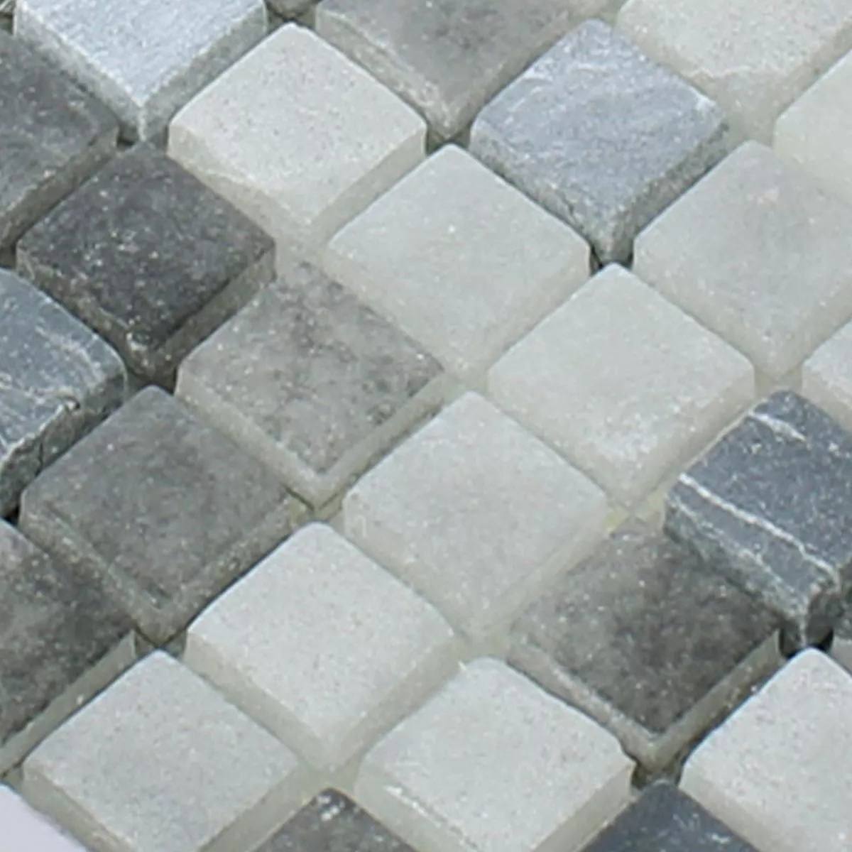 Muster von Mosaikfliesen Glas Naturstein Mix Freyland Schwarz