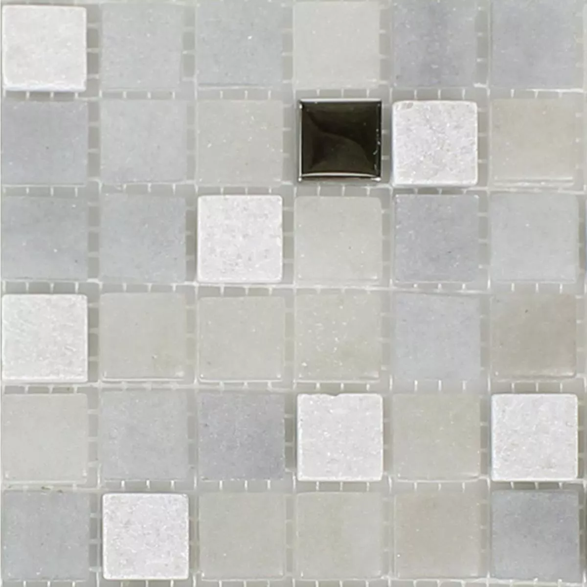 Muster von Mosaikfliesen Glas Naturstein Mix Freyland Grau