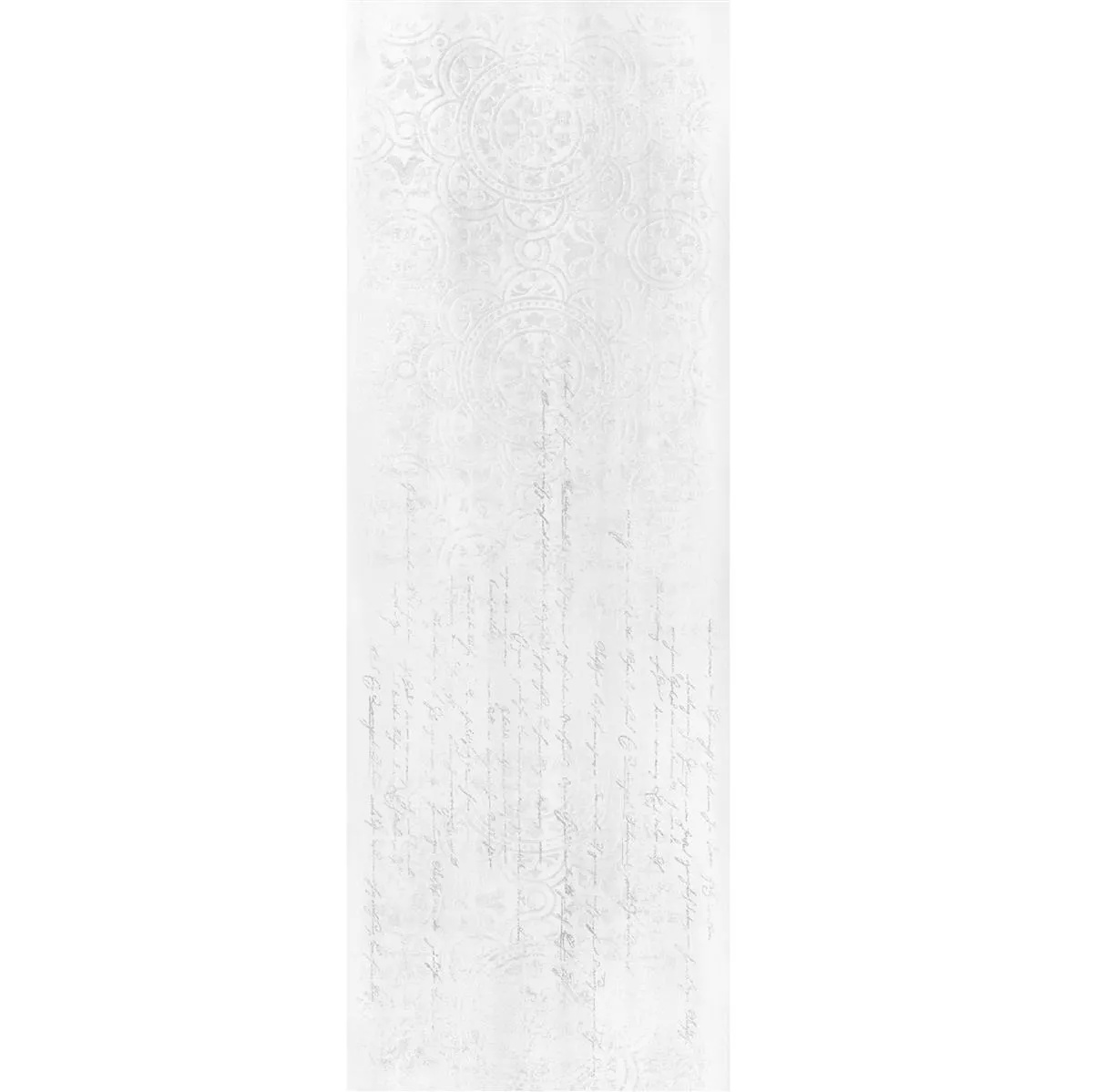 Wandfliese Anderson Naturkante 30x90cm Weiß Dekor