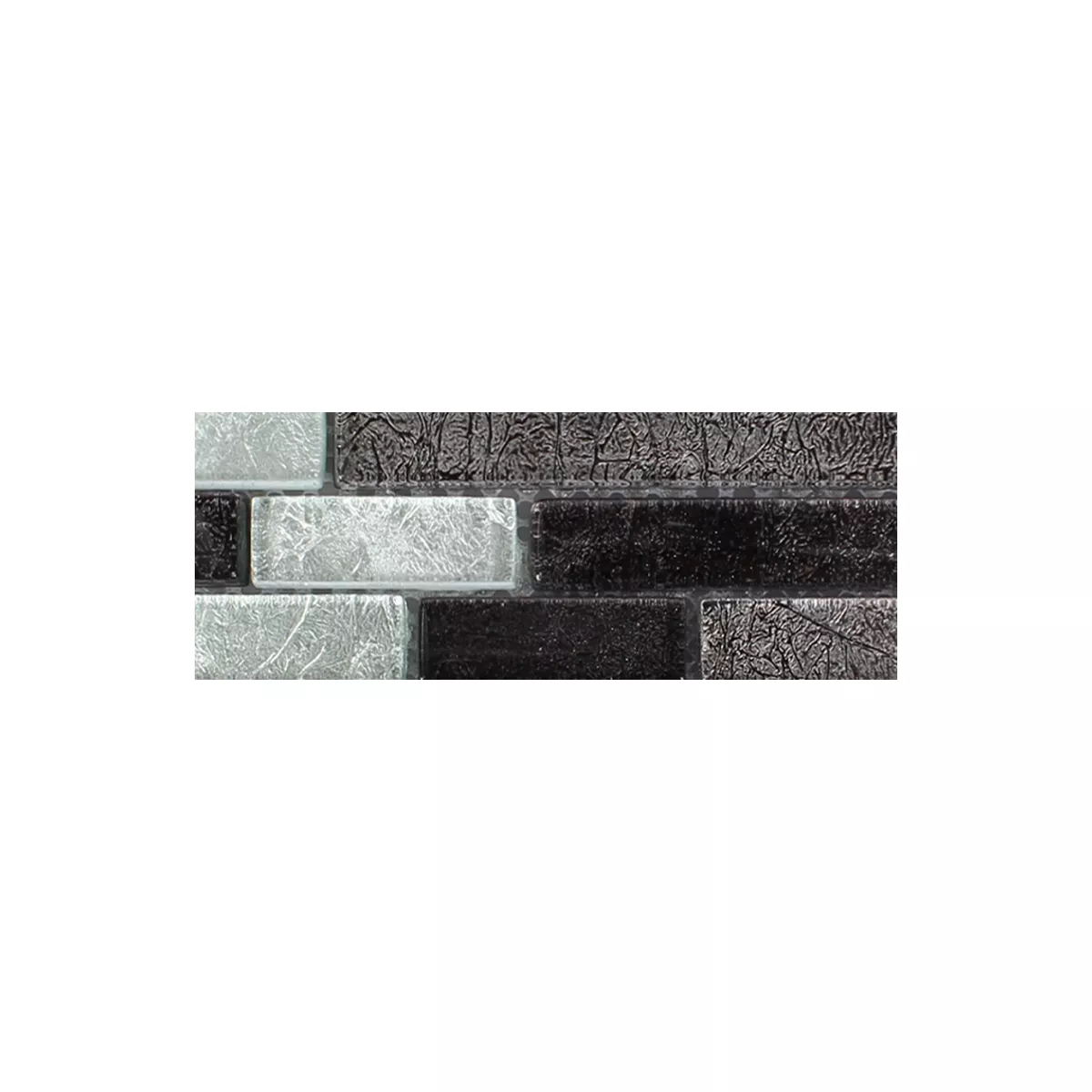 Muster von Glasmosaik Fliesen Curlew Schwarz Silber Verbund