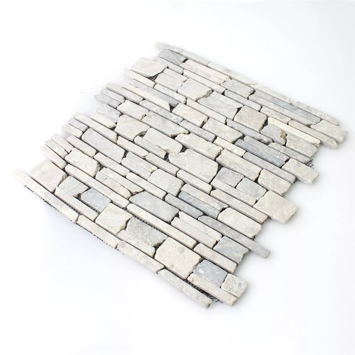 Muster von Mosaikfliesen Marmor Brick Uni Grey