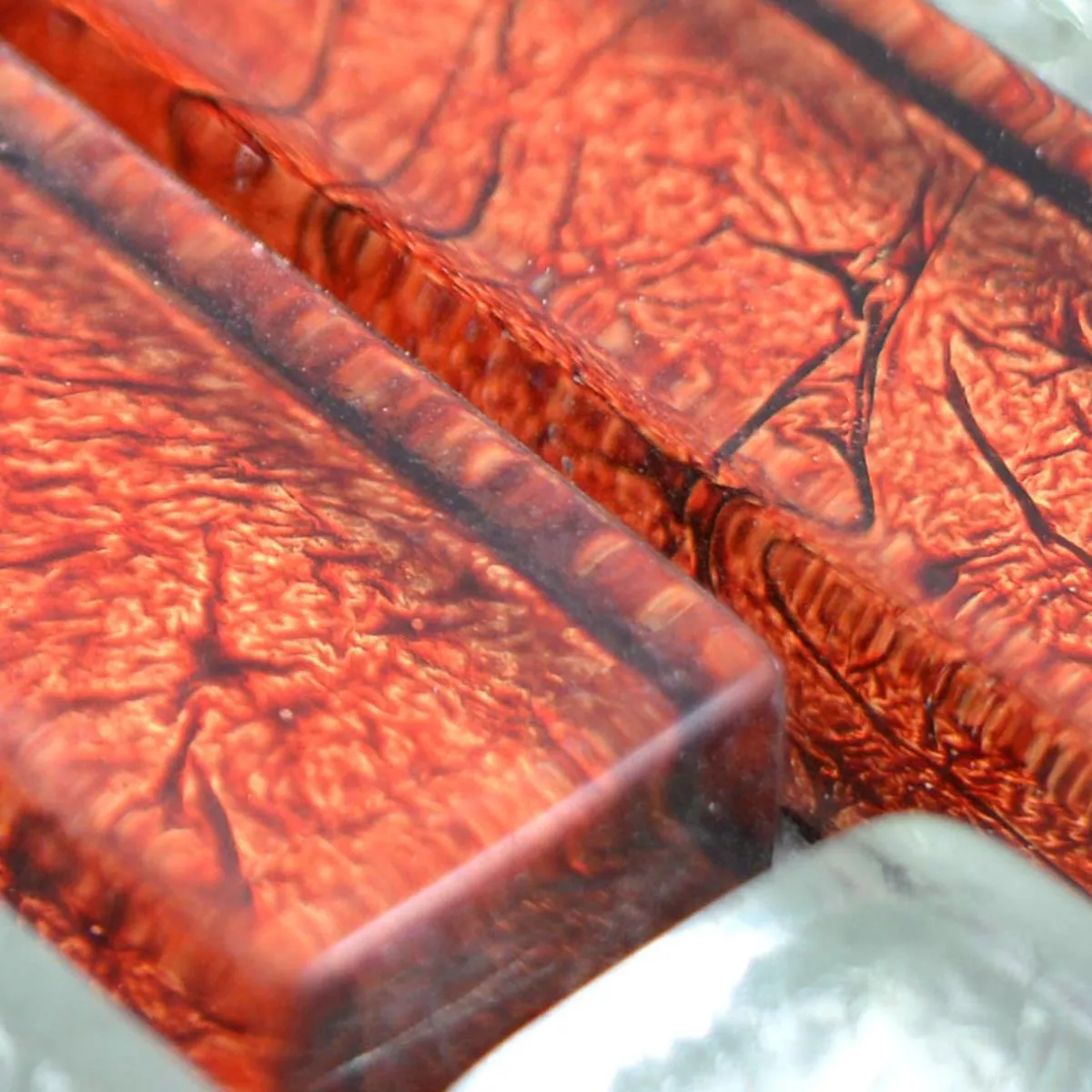 Muster von Glasmosaik Fliesen Curlew Rot Braun Silber Verbund