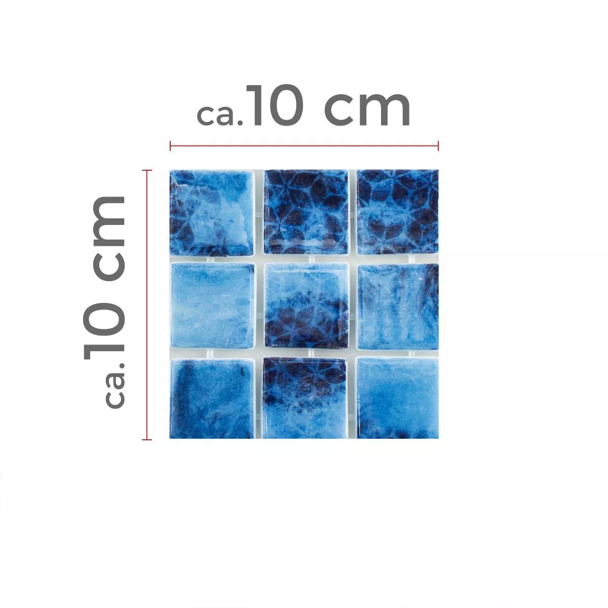 Muster von Glas Schwimmbad Mosaik Baltic Blau 38x38mm