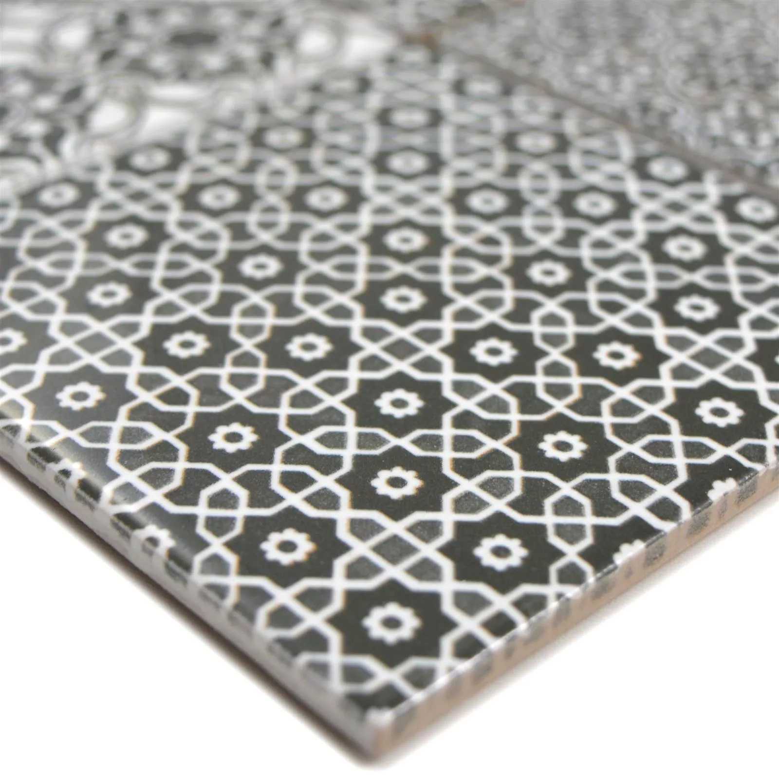 Keramik Mosaikfliesen Daymion Retrooptik Quadrat 97 Schwarz