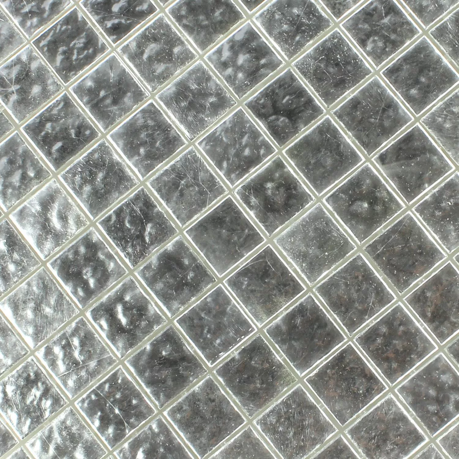 Mosaikfliesen Trend-Vi Glas Weiss Gold 24 Karat 1x1cm