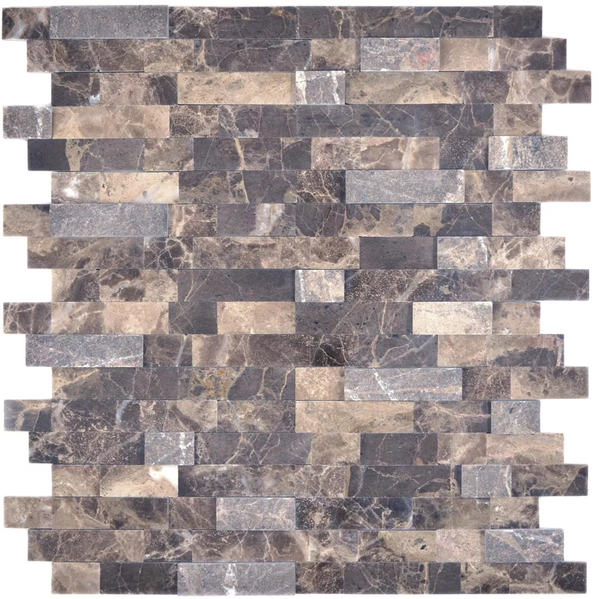 Muster von Naturstein Marmor Mosaikfliesen Johannesburg Braun