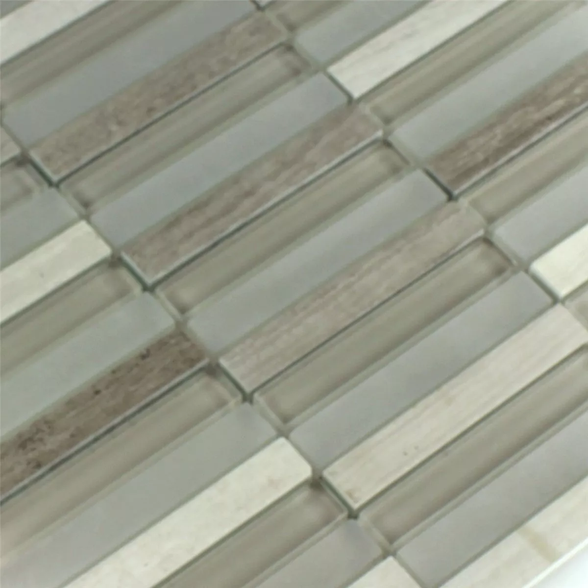 Mosaikfliesen Glas Marmor Burlywood 15x98x8mm