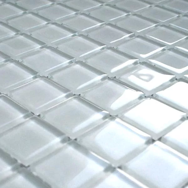 Muster von Glasmosaik Fliesen Weiss Uni