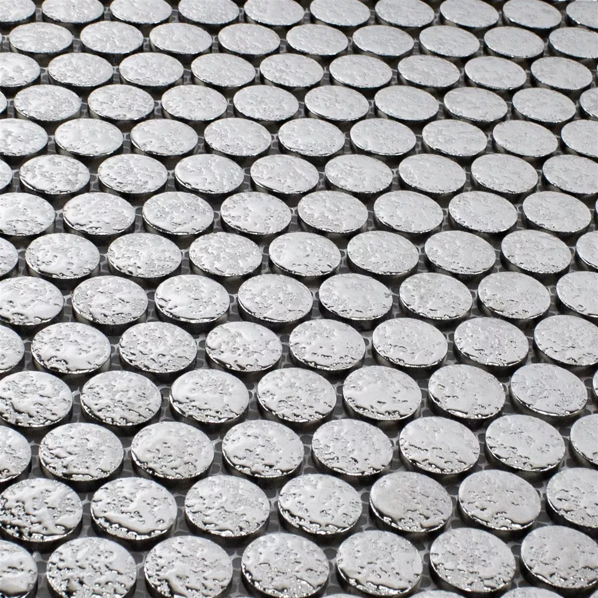 Keramik Knopf Effekt Mosaik Fliesen Meneksche Silber
