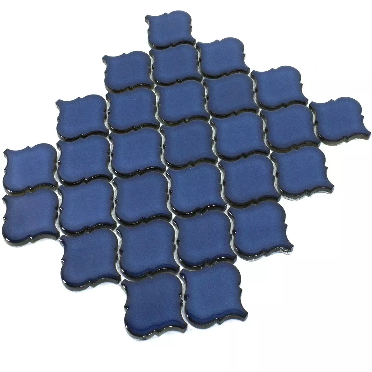 Muster von Keramik Mosaik Fliesen Asmara Arabesque Blau