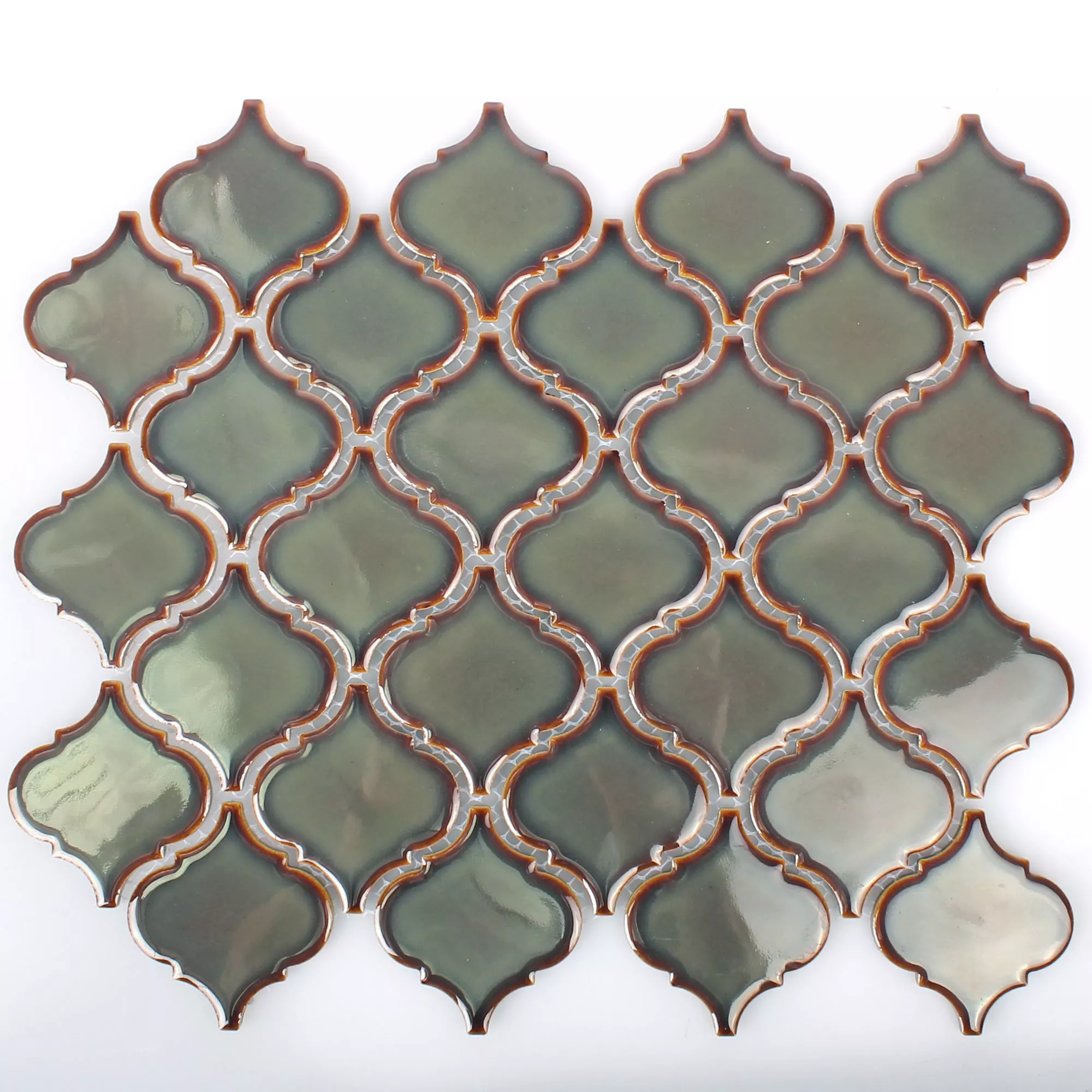 Muster von Keramik Mosaikfliesen Trier Florentiner Grün