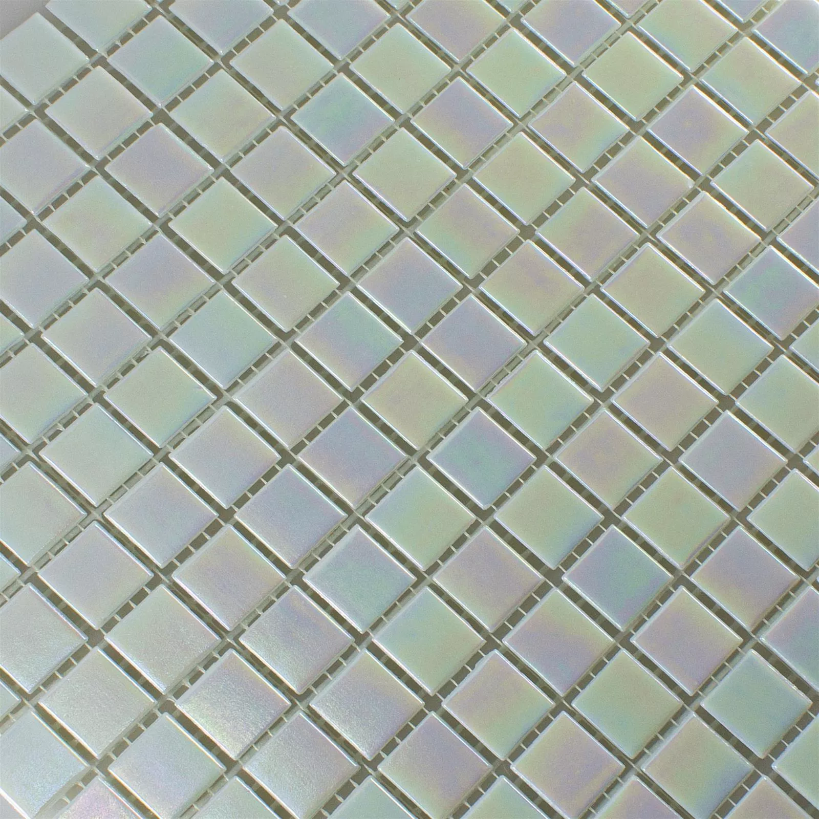 Glasmosaik Perlmutteffekt Ingolstadt Weiß Quadrat 20