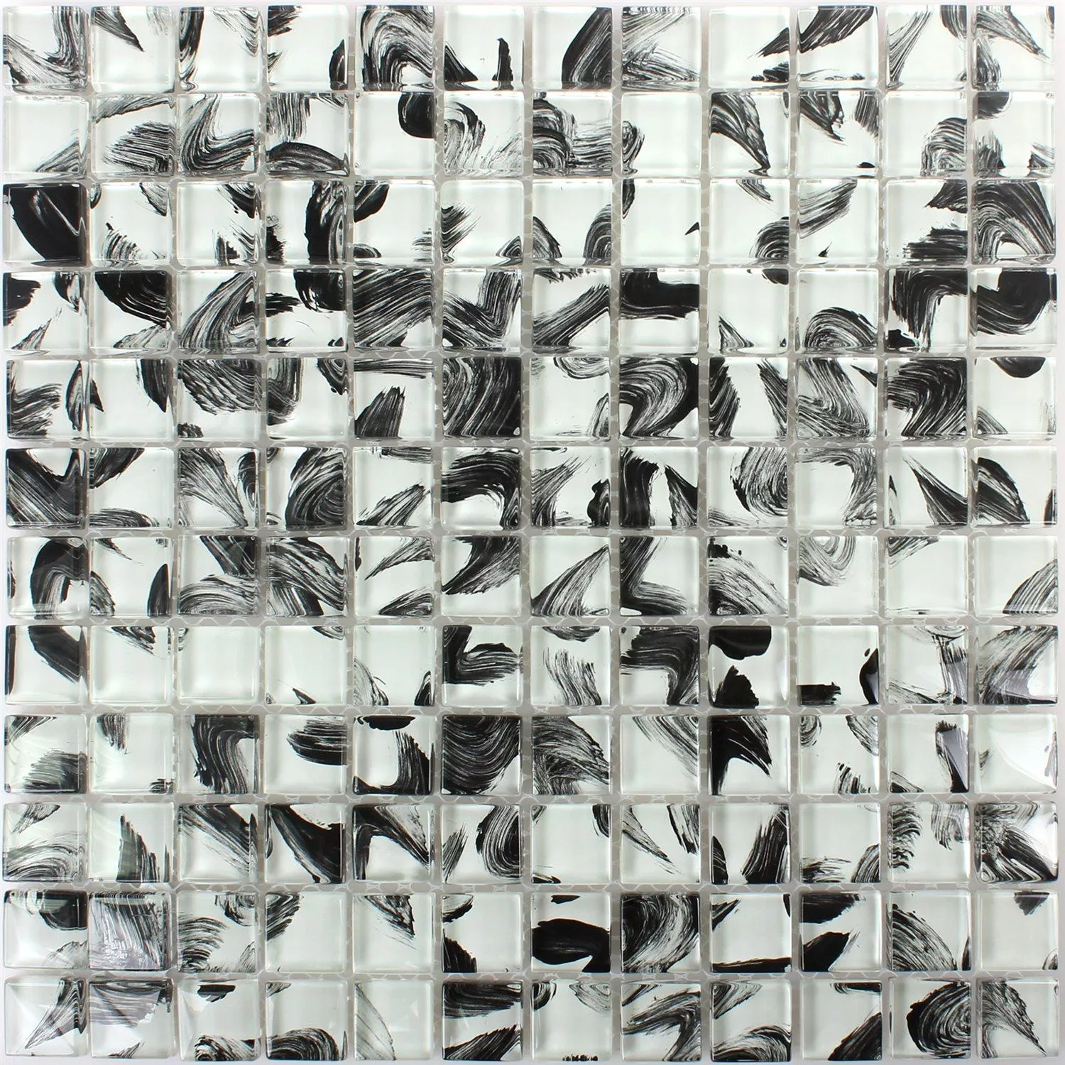 Muster von Glasmosaik Fliesen Ternopil Schwarz Marmoriert