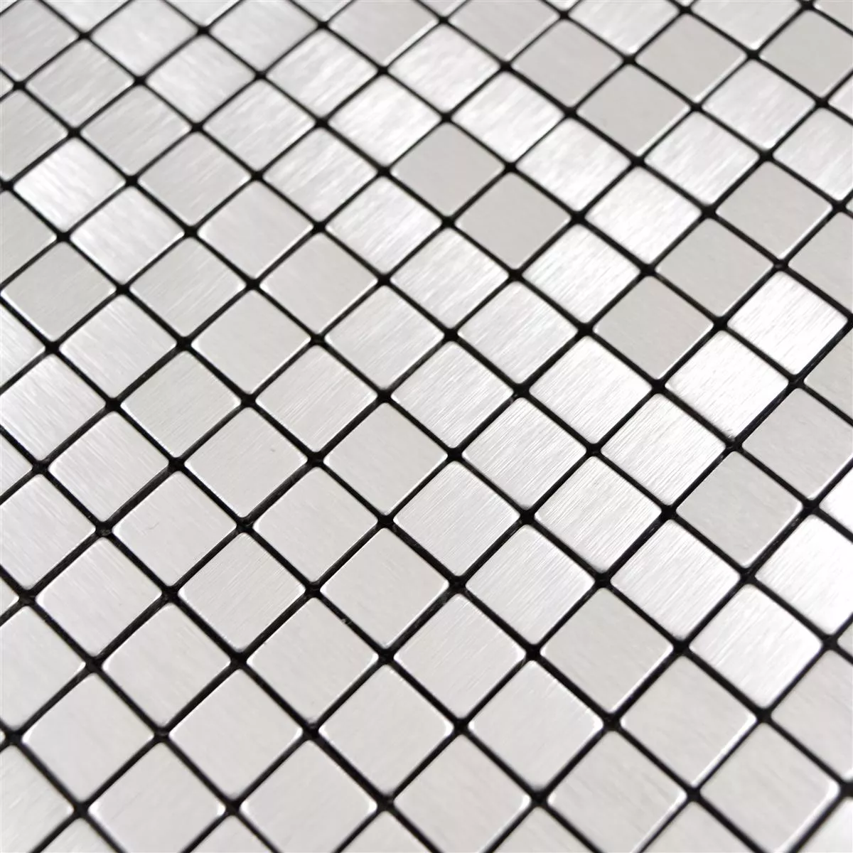 Muster von Metall Mosaikfliesen Wygon Selbstklebend Silber 10mm