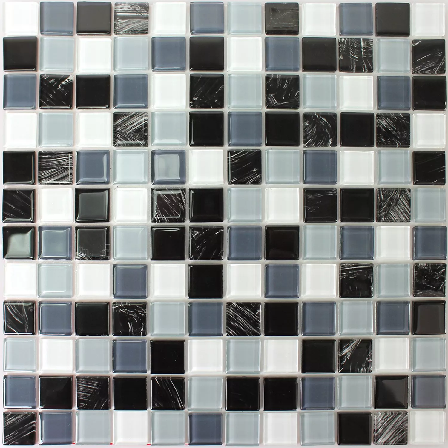 Muster von Selbstklebendes Glasmosaik Schwarz Grau