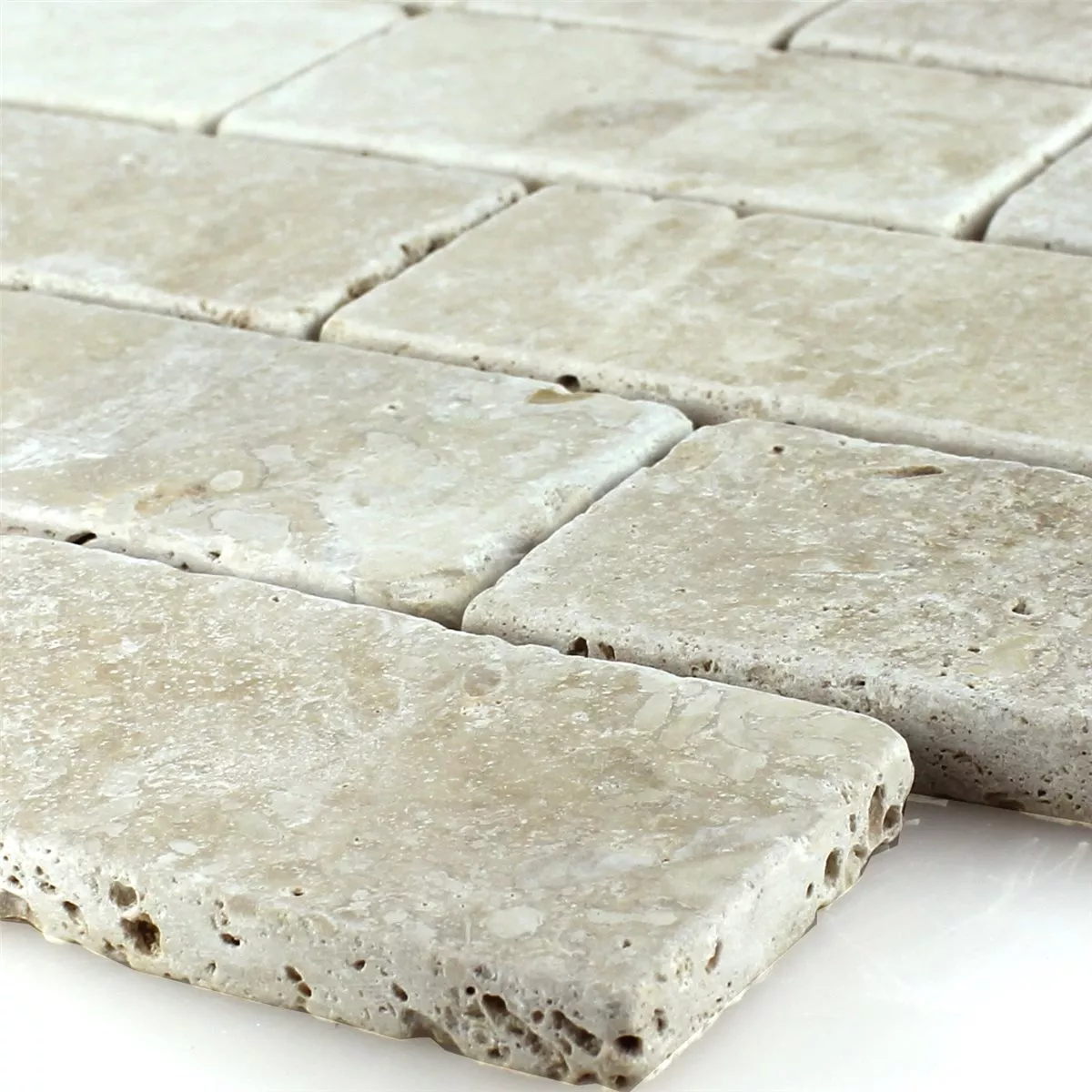 Travertin Mosaikfliese Bugio Chiaro Brick