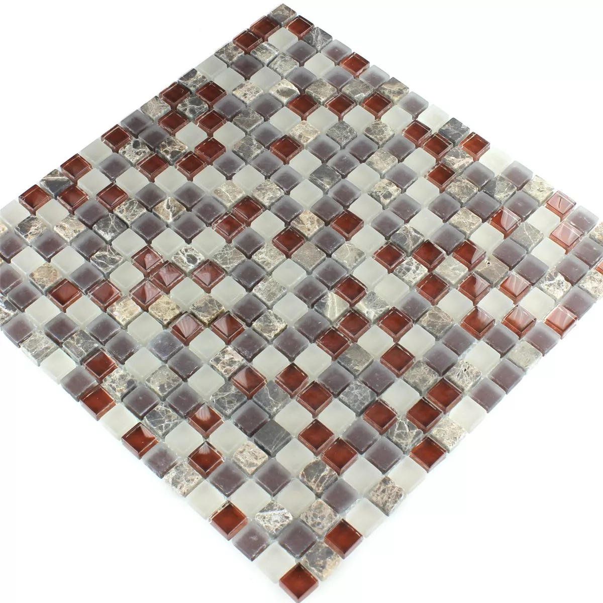 Muster von Mosaikfliesen Glas Marmor  Braun