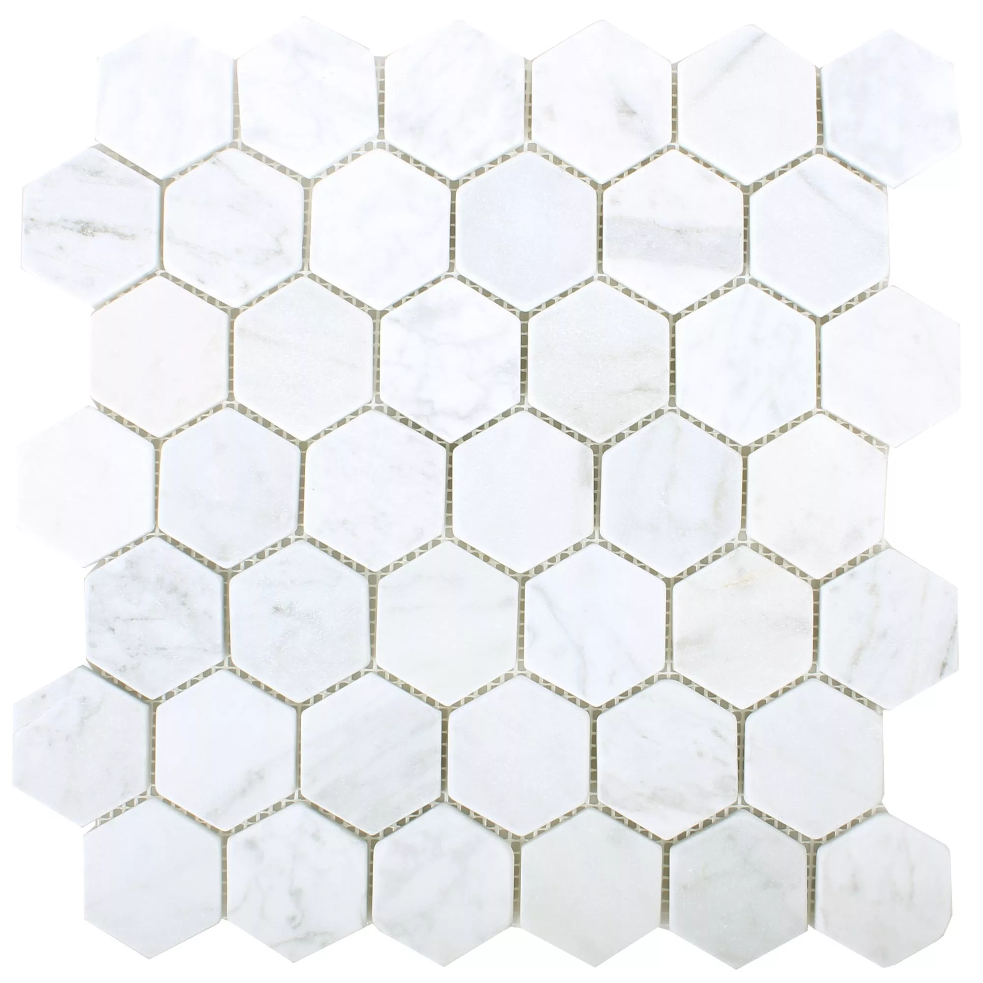 Mosaikfliesen Marmor Wutach Hexagon Weiss Carrara