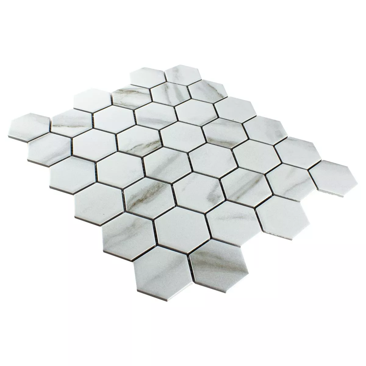 Keramik Mosaik Fliesen Hilgard Steinoptik Hexagon Calacatta