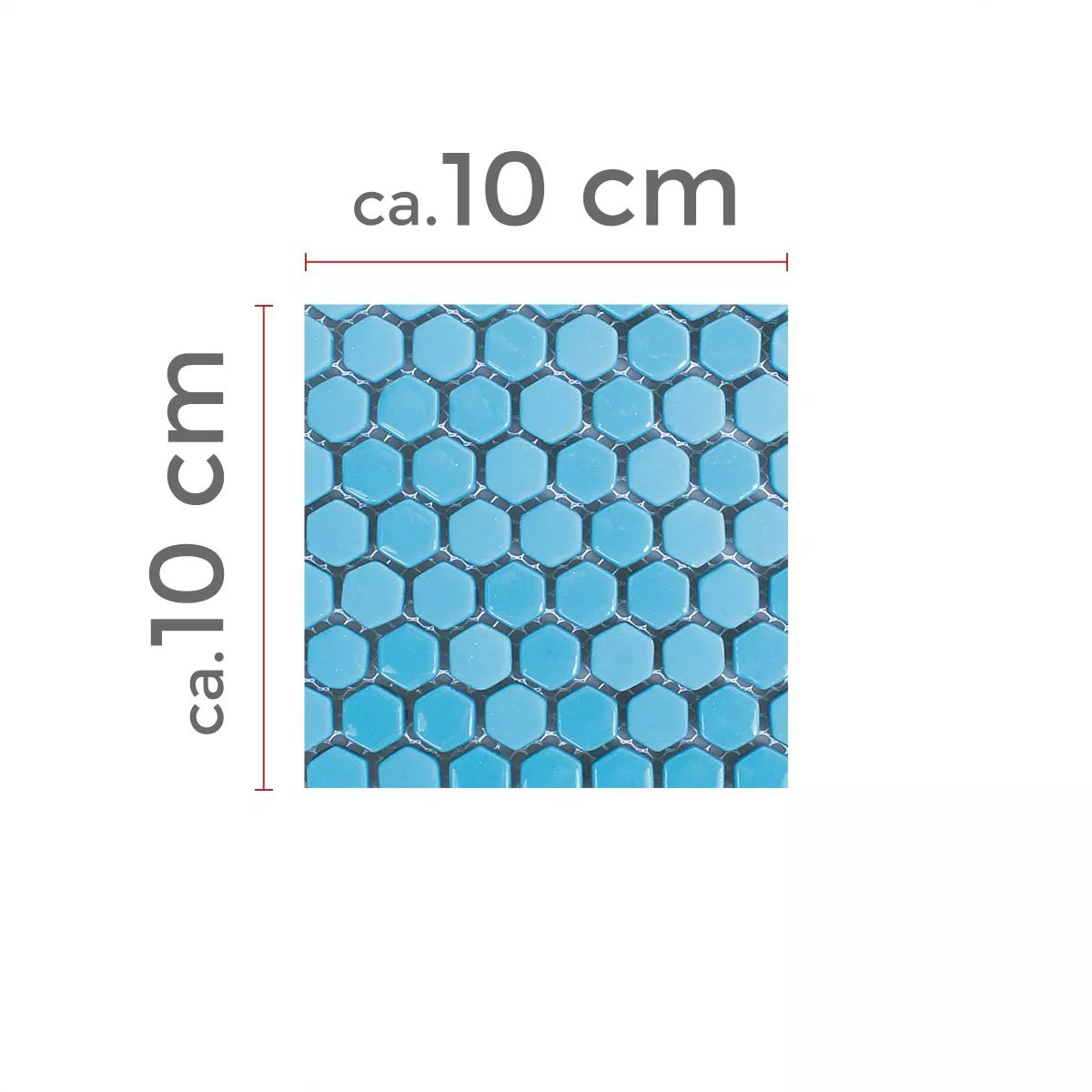 Muster von Glasmosaik Fliesen Brockway Hexagon Eco Blau