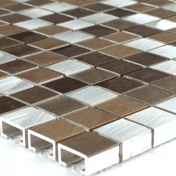 Mosaikfliesen Aluminium Kupfer Mix 15x15x8mm