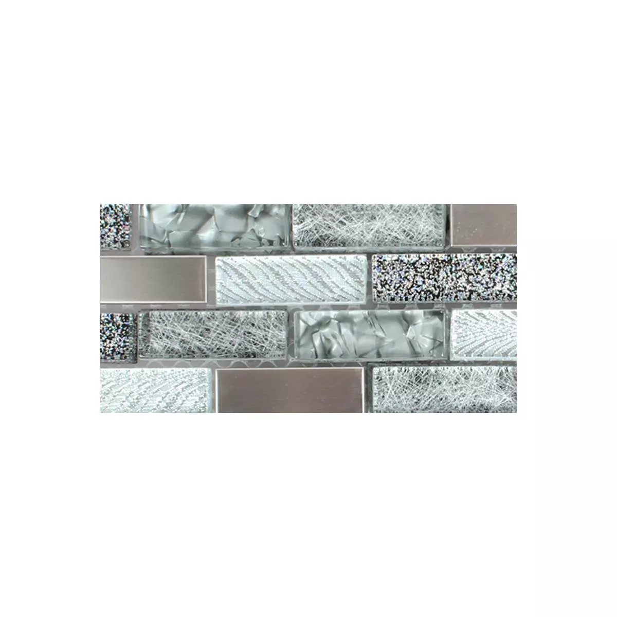 Muster von Mosaikfliesen Felicitas Silber Grau Schwarz