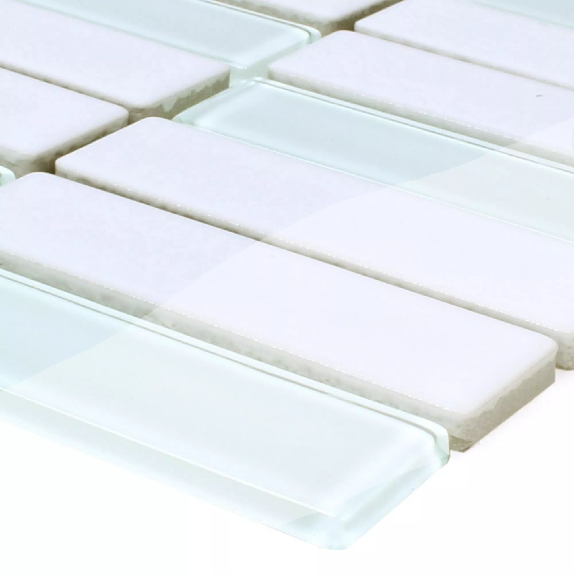 Keramik Glas Mosaikfliesen Romana Weiss Glänzend Keramik Glas Mosaikfliesen Romana Weiss Glänzend