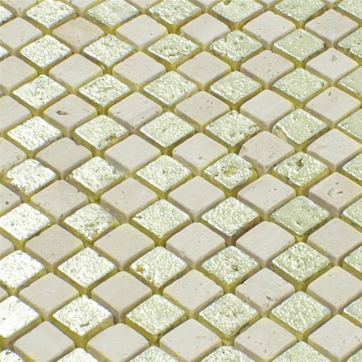 Muster von Marmor Naturstein Mosaik Fliesen Antika Mix Gold Creme