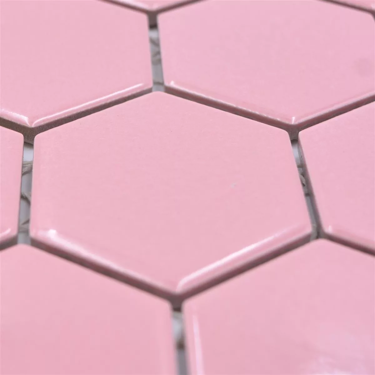 Muster von Keramikmosaik Salomon Hexagon Rosa H51