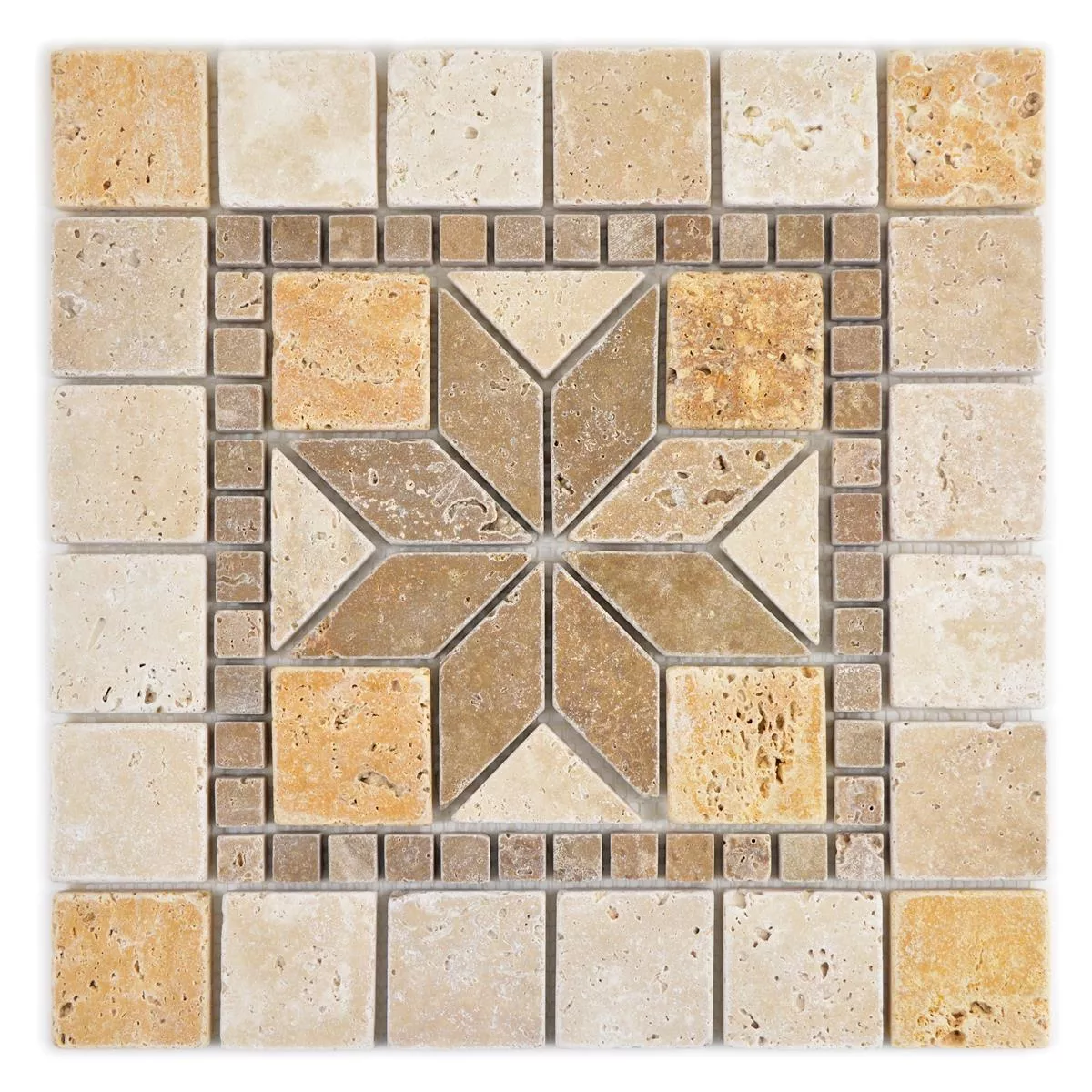 Naturstein Rosone Volney Beige Braun Gold 30x30cm Naturstein Rosone Volney Beige Braun Gold 30x30cm