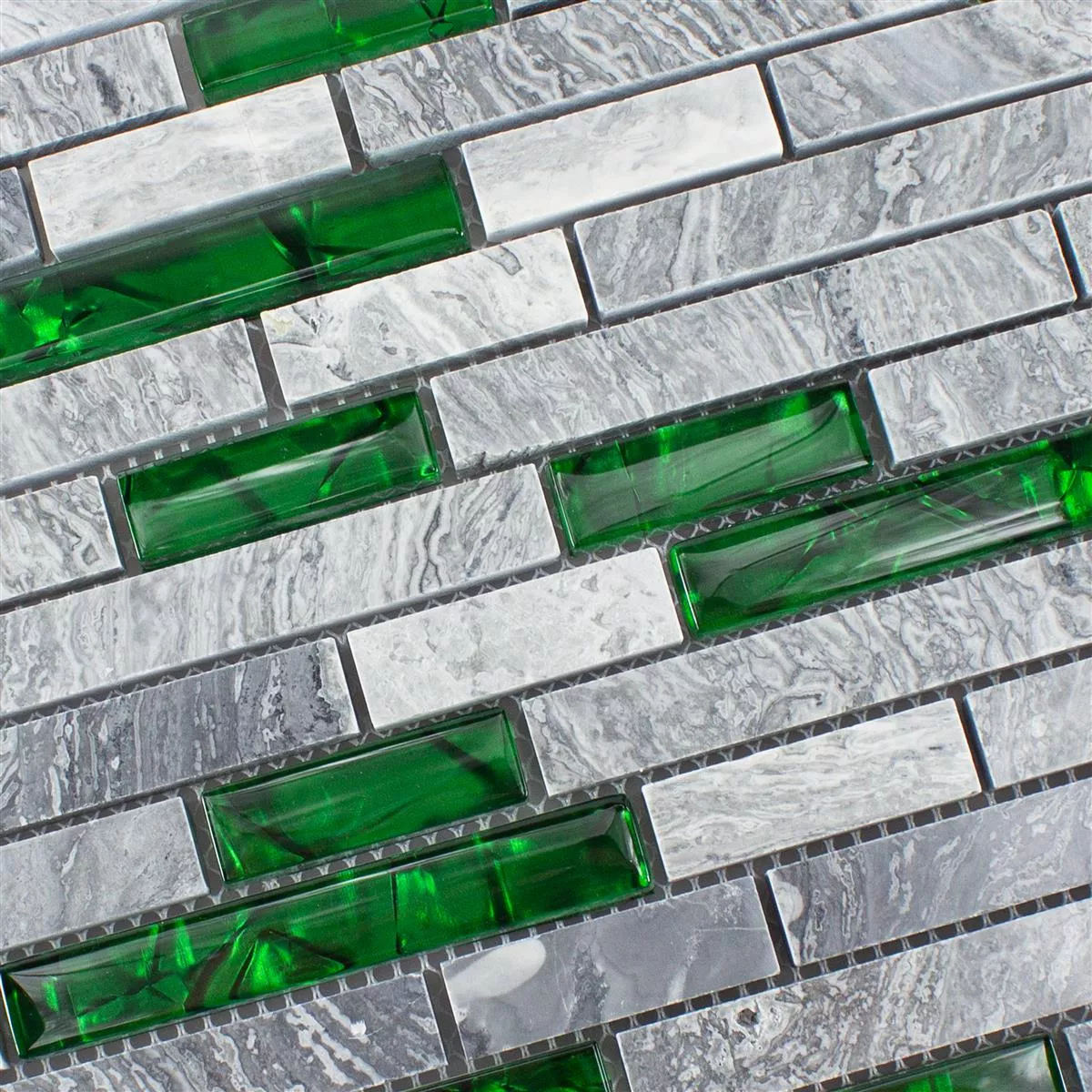 Muster von Glas Naturstein Mosaik Fliesen Sinop Grau Grün Brick