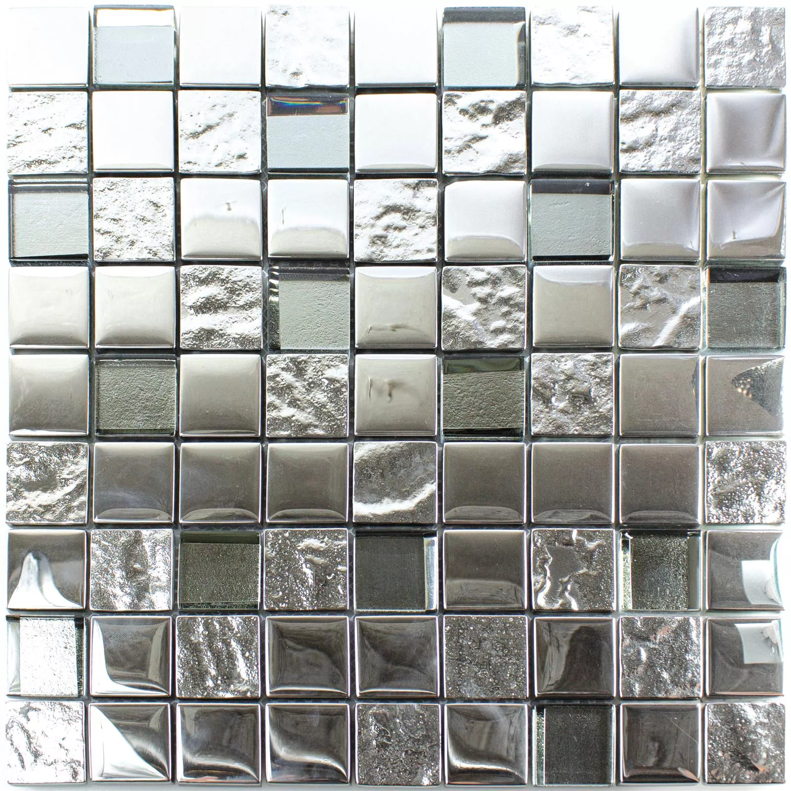 Muster von Glasmosaik Fliesen Midland Silber