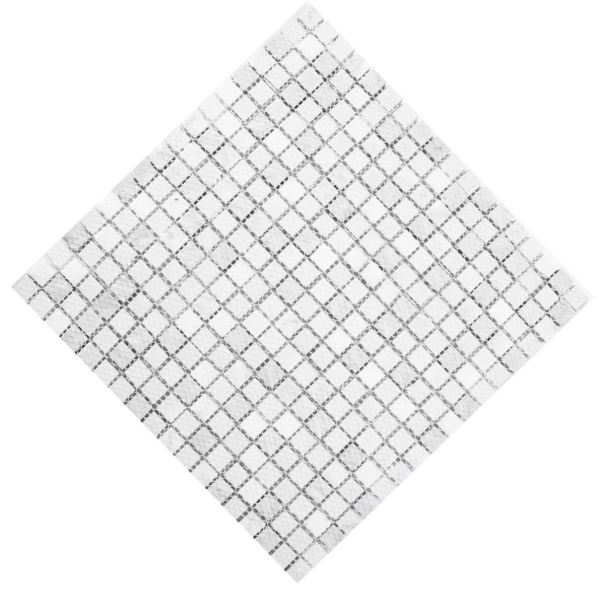 Muster von Glasmosaik Fliesen Lexington Glas Material Mix Weiß