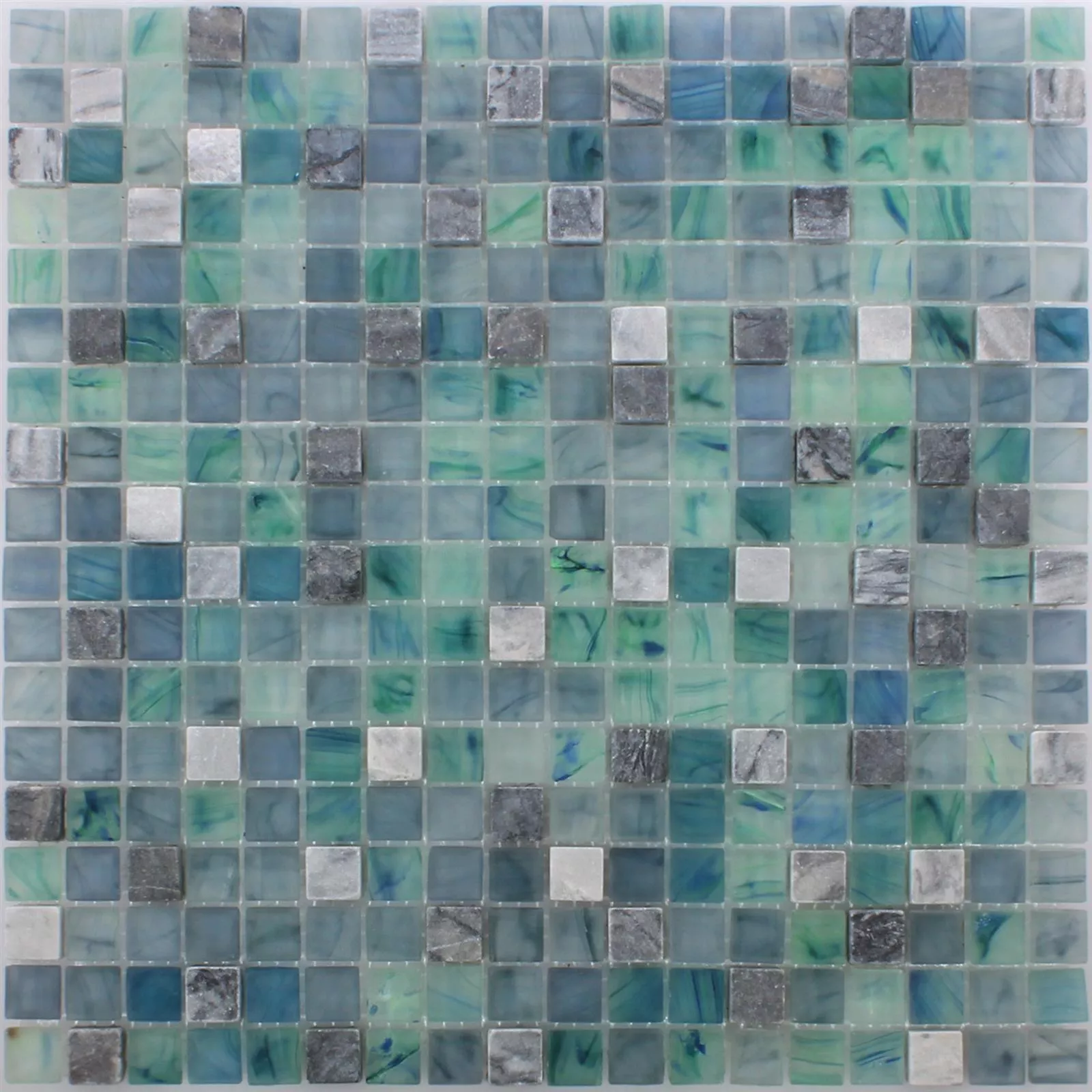 Mosaikfliesen Mayon Glas Marmor Mix Seegrün