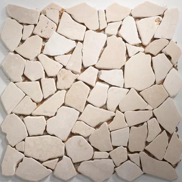 Muster von Mosaikfliesen Marmor Bruch Beige