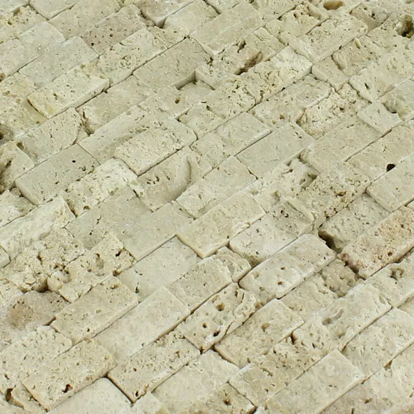 Muster von Mosaikfliesen Marmor Mauerverblender Brickstones Beige