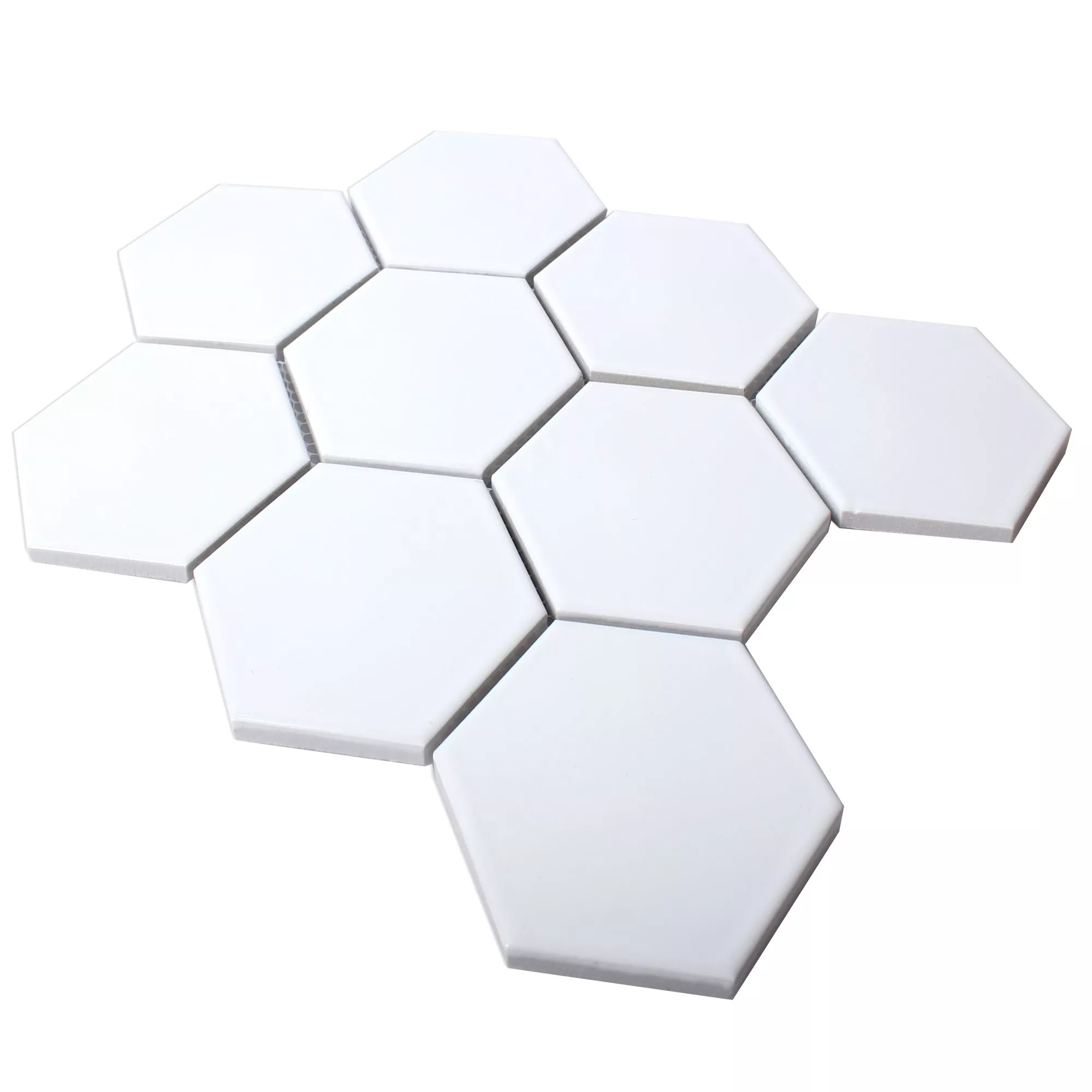 Keramik Mosaikfliesen Hexagon Salamanca Weiß Matt H95