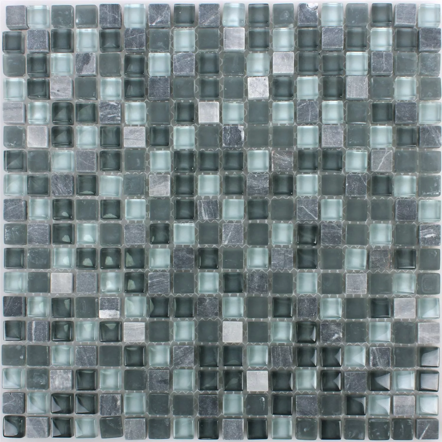 Muster von Mosaikfliesen Marilia Hellgrau Grau Dunkelgrau