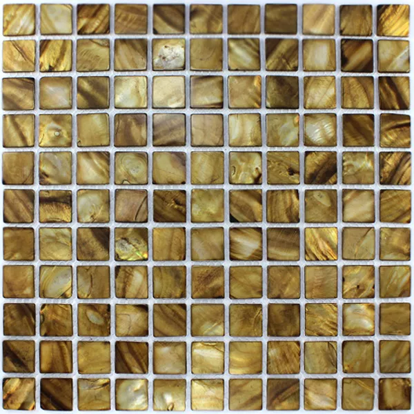 Mosaikfliesen Glas Perlmutt Effekt 25x25x2mm Braun