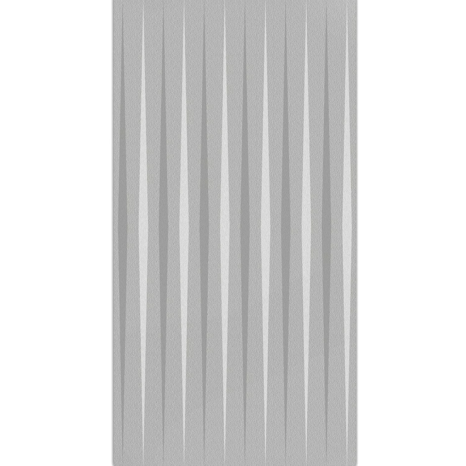 Wandfliesen Vulcano Stripes Dekor Rektifiziert Grau 60x120cm