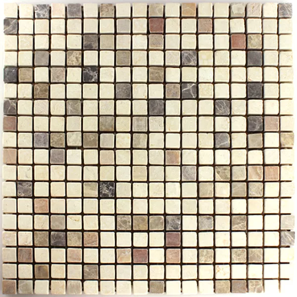 Mosaikfliesen Marmor Beige Mix 15x15mm