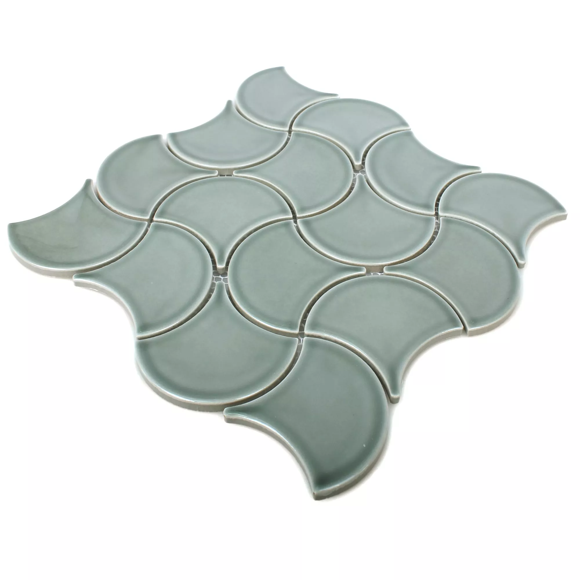 Muster von Keramik Mosaikfliesen Toledo Welle Grün