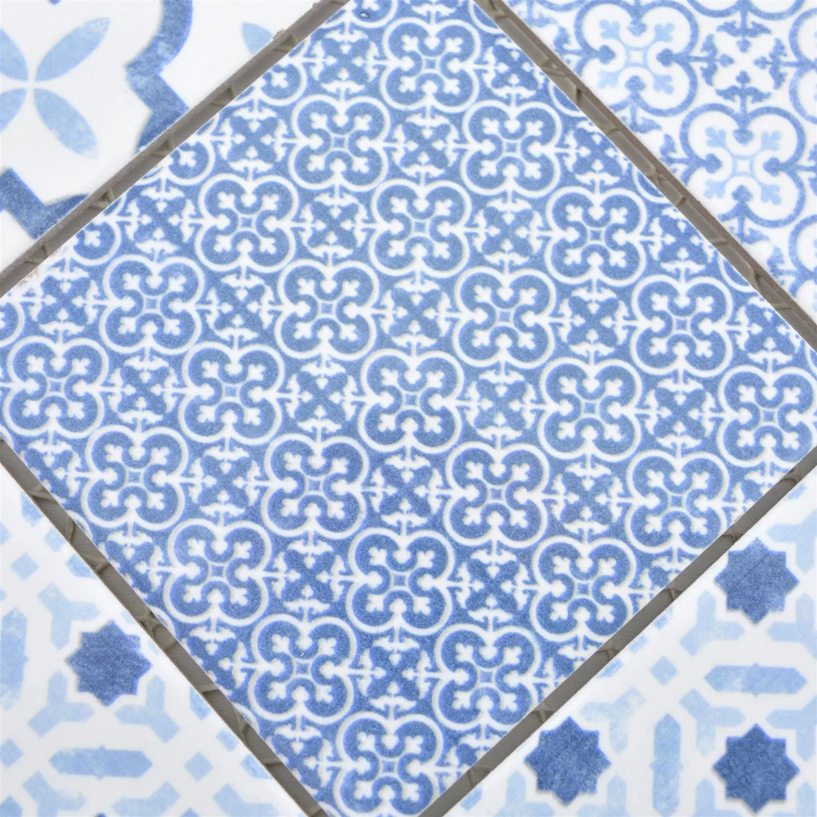 Muster von Keramik Mosaikfliesen Romantica Retro Blue