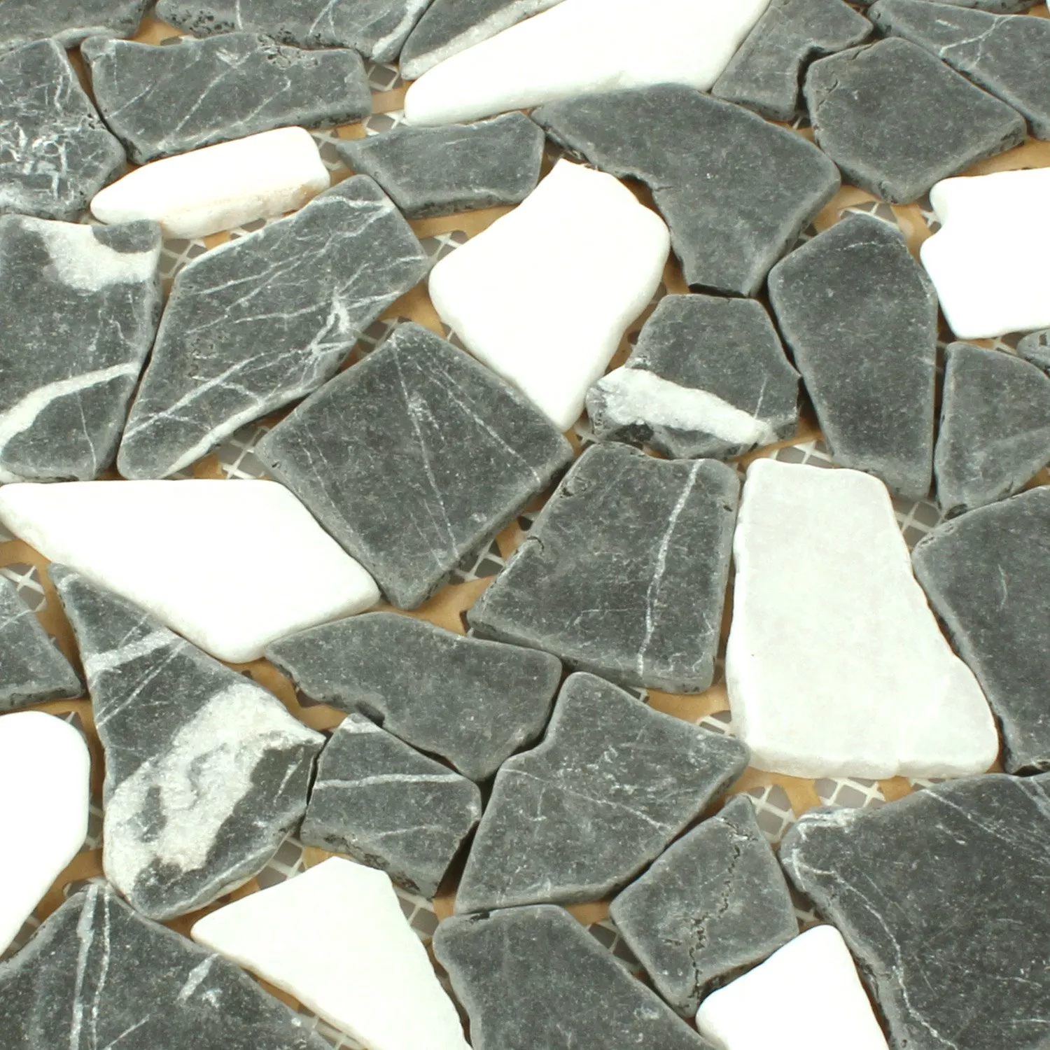 Muster von Mosaikfliesen Marmor Bruch Verde Botticino